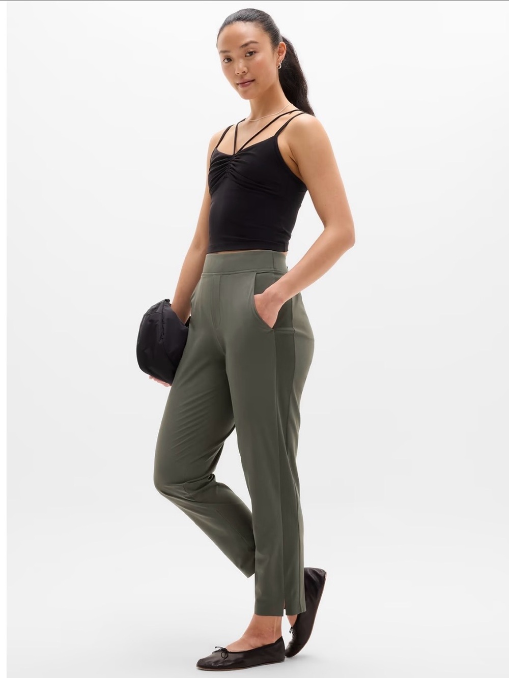Athleta Brooklyn Mid-Rise Ankle Pants - Jungle - Olive Green - 0